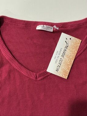 Prairie Cotton Women's Ribbed V-Neck Sweater - Berry